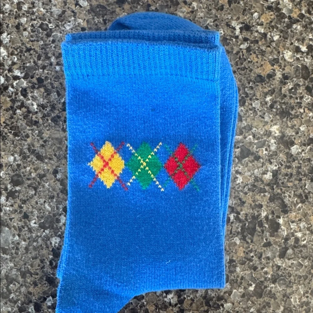 Blue Argyle Pattern Ladies Socks - size 4-10 - Like NEW